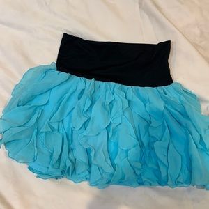 Bebe blue ruffled mini skirt. Size xs